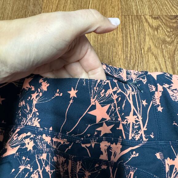 Sweaty Betty The Power Legging Yoga Pants XS Green Pink Star Floral Side Pocket - Picture 6 of 11